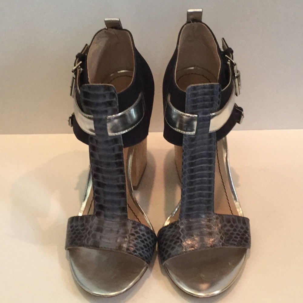 Elizabeth and James navy blue & silver heels